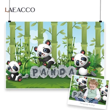 Panda Petrecere De Ziua De Bambus Desene Animate Poster Copil Nou-Născut Portret Fundaluri Foto Fotografii Fundaluri Foto Studio Foto