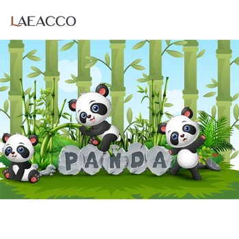 Panda Petrecere De Ziua De Bambus Desene Animate Poster Copil Nou-Născut Portret Fundaluri Foto Fotografii Fundaluri Foto Studio Foto