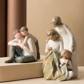 Nordic Dragoste Și Acasă Rășină Figurine Cadou Birou Ornamente Decor, Mama, Tata Și Copiii Acasă Decorare Accesorii Pentru Camera De Zi