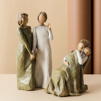 Nordic Dragoste Și Acasă Rășină Figurine Cadou Birou Ornamente Decor, Mama, Tata Și Copiii Acasă Decorare Accesorii Pentru Camera De Zi