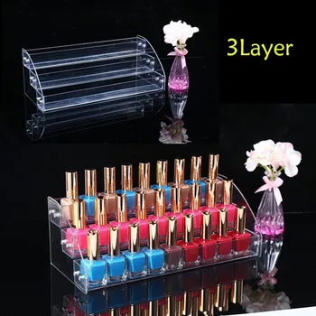 Trapezoidală Cosmetice Acrilice Ruj Rack de Stocare Magazin de Unghii lac de Unghii de Stocare Display Transparent Multi-strat Display Stand