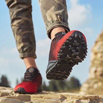 Calitate Inalta Populare Mens Pantofi Casual Negri De Plasă De Încălțăminte De Vară Roșu Adidași De Moda De Funcționare În Aer Liber Pentru Tineret Mens Pantofi De Sport Băiat