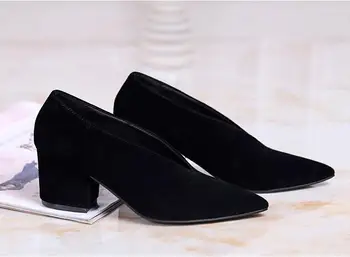 XGRAVITY Primavara Toamna Nunta Mireasa Sexy Degetul Ascutit Pantofi Rochie Adânc V Design Femeie Încălțăminte Indesata Doamna Pene de Pantofi Cald