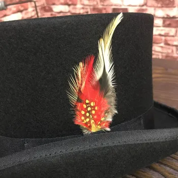 Negri de Lână Pălărie Fedora Plat Mad Hatter Pălărie Tradițională Președintele Partidului Pălărie Steampunk Magie Pălărie cu pene