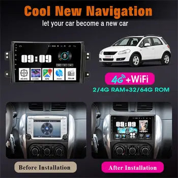 Android 10 2 din Radio Auto Multimedia Player video de Navigare GPS cu Ecran IPS Pentru Suzuki SX4 2006-2011 2012 2013 2 din FM Stereo