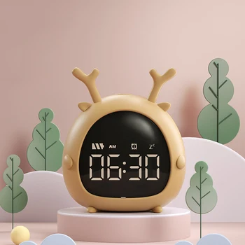 Mini drăguț Mic de Alarmă Ceas Digital, Ceas Deșteptător Desene animate Mini USB Reîncărcabilă Electronic Display Digital Ceas cu Alarmă pentru Copii