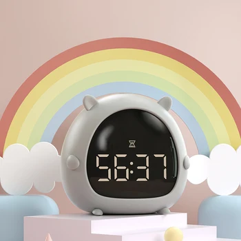Mini drăguț Mic de Alarmă Ceas Digital, Ceas Deșteptător Desene animate Mini USB Reîncărcabilă Electronic Display Digital Ceas cu Alarmă pentru Copii