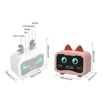 Dragon drăguț Pisica Bluetooth 5.0 Speaker-Ceas cu Alarmă Music Player USB LED Lumina de Noapte Tabelul Decor Acasă