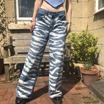 SUCHCUTE Y2K Femei Blugi Largi Picior Lat de Înaltă Talie Pantaloni Drepte Pantaloni din Denim Streetwear Vintage E-Fata de Prietenul Joggeri