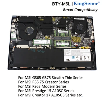 KingSener Noi BTY-M6L Baterie Laptop Pentru MSI GS65 GS75 Stealth Subțire 8RF 8RE PS63 P65 P75 Creator 8RC 8SC 9SC 9SE MS-16Q3 Serie