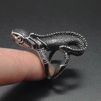 Vintage Șopârlă Ring pentru Bărbați și Femei de Culoare Argintie din Otel Inoxidabil Punk Biker Ring Drăguț Animale, Șopârlă de Bijuterii Magazin de DropShipping