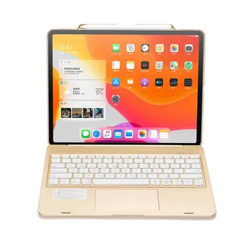 Pentru iPad Pro 12.9 2018 2020 LED Backlight Bluetooth rusă/spaniolă/ebraică / Trackpad Caz de Tastatură Acoperi Build-in Creion