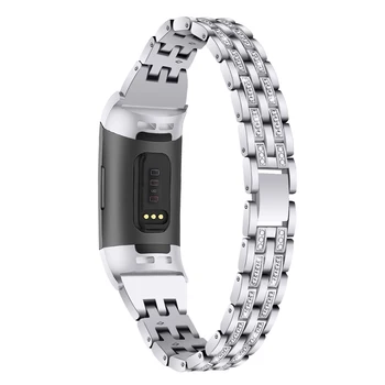 Curea din Otel inoxidabil Pentru Fitbit Charge 3 Smart Watch Band Pietre Bratara Bratara pentru Fitbit Charge 4