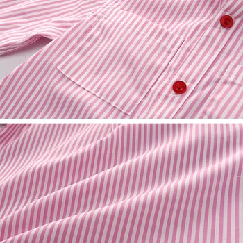 Copii Băieți Fete Turndown Guler Tricouri Britanic Bumbac Rosu Cu Dungi Cu Maneca Lunga Scoala Bluze Haine Pentru 2 3 4 5 6 8 Ani