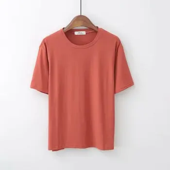 2020 Noi de Vara Tricotate Bază Culori Bomboane T-shirt Femei Casual din Bumbac cu Maneci Scurte Tee-Shirt Femei Topuri Femei Plus Dimensiune 2XL