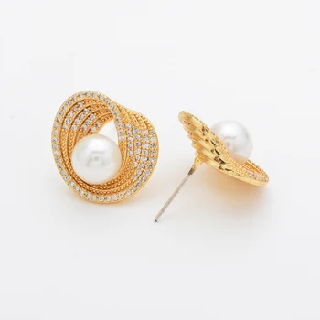 Top-calitate AAA micro - încrustat pearl zircon cercei bijuterii Extravagante cadouri pentru femei/fete ER-268