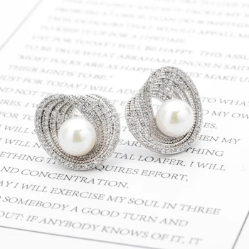 Top-calitate AAA micro - încrustat pearl zircon cercei bijuterii Extravagante cadouri pentru femei/fete ER-268