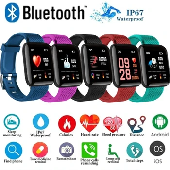 Bluetooth IP67 Trackere de Fitness Smartwatch Pentru Monitorizarea ritmului Cardiac Și a Dormi Detectarea Ceas Sport Pentru Bărbați Și Femei dropship