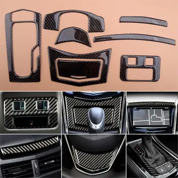 8Pcs Fibra de Carbon Interiorul Capacului Ornamental Decor se Potrivesc pentru Cadillac ATS 2013-2019