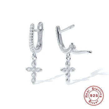 ROXI Lux, Cristale Cross Stud Cercei pentru Femeile Fata Piercing Cercei Neobișnuite 925 de Bijuterii de Argint Pendientes Cercei