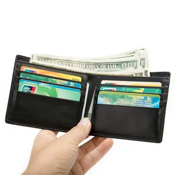 PNDME de afaceri simplu, negru, barbati din piele scurt portofelul soft primul strat de piele de vacă multi-card holder subțire minimalist geanta