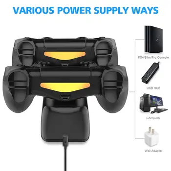 PS4 Controler Încărcător Dual Shock 4 Controler de Încărcare Stație de Andocare cu LED-uri Indicatoare luminoase Pentru PS4/PS4 Slim/ Pro Controller
