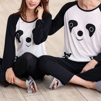 Cupluri Toamna Panda Desene Animate Cu Maneca Lunga Pulover De Pijama Set De Pijamale Casual