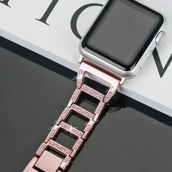 Femei Curea de Ceas Pentru Apple Watch Band 38mm 42mm Curea din Otel Inoxidabil cu Diamante Brățară de Link-ul Pentru iWatch 40mm 44m Seria 5 4 3 2