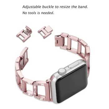 Femei Curea de Ceas Pentru Apple Watch Band 38mm 42mm Curea din Otel Inoxidabil cu Diamante Brățară de Link-ul Pentru iWatch 40mm 44m Seria 5 4 3 2