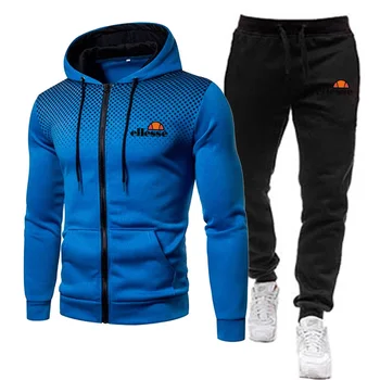 Noi de Iarnă bărbați Îmbrăcăminte pentru Bărbați Seturi de Imprimare Hanorac Set Fleece cu Fermoar Hanorac Casual Sport pantaloni de Trening Barbati Treninguri 2020 3XL