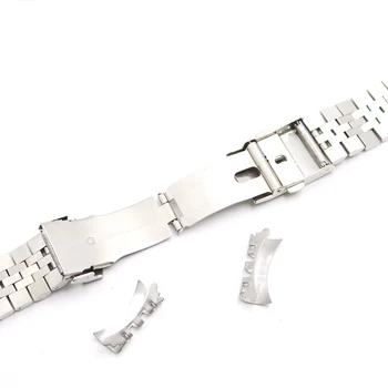 Rolamy 20 de 22mm Argint Oțel 316L Band Ceas VINTAGE Jubilee Brățară Incuietoare Tubulare Curbate End Solid Șurub Link-uri Pentru Rolex Seiko