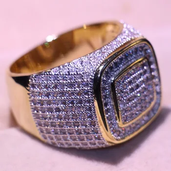 Choucong Brand Nou Choucong de Lux, Bijuterii de Argint 925 si Aur Umplut Deschide Complet Alb Zirconiu CZ Bărbați Nunta pe Deget Inelul