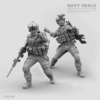 1/35 rășină figura kit model Modern US NAVY SEALS soldați (2 buc/lot) Nevopsite