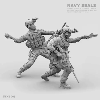 1/35 rășină figura kit model Modern US NAVY SEALS soldați (2 buc/lot) Nevopsite