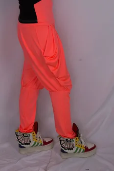 2016 Nou Brand de Moda de Jazz de femeile din harem hip hop pantaloni de dans de primăvară și de vară liber de neon cutat culori bomboane de trening