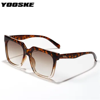 YOOSKE Femei Clasic Mare Cadru ochelari de Soare Vintage Square Supradimensionat Ochelari de Soare Doamnelor Gradient de Leopard Ochelari de soare UV400