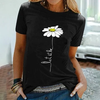 Femei de vară Floare Tricou Doamnelor de Epocă Topuri Pulover Blusas Drăguț Tricou 2020 Femei Tricou Camisetas Mujer Combinezon Femme 5XL