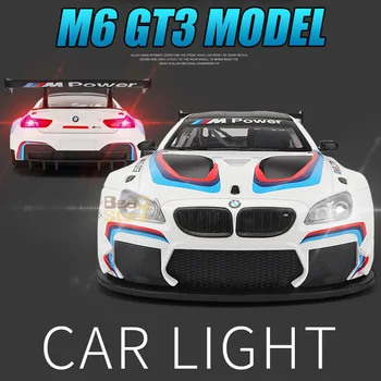 Turnat sub presiune din Aliaj de Metal Vehicul 1:24 M6 DTM GT3 Super Model de Masina 1/24 de Simulare Mare de Lumină Sport Masina de Curse Model Fierbinte Roata de Culoare
