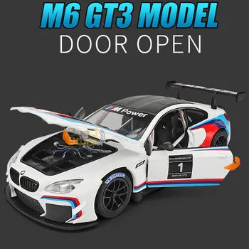 Turnat sub presiune din Aliaj de Metal Vehicul 1:24 M6 DTM GT3 Super Model de Masina 1/24 de Simulare Mare de Lumină Sport Masina de Curse Model Fierbinte Roata de Culoare