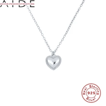 AIDE 925 Sterling de Argint Colier Pentru Femei de Toate-meci la moda Zircon Farmec Elegant Colier Inima Bijuterii Naszyjnik