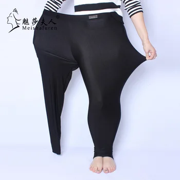 În 2020 se Potrivesc 150 kg grăsime MM plus dimensiunea femei toamna talie mare negru nailon jambiere pantaloni de înaltă elastic material stretch XL-5XL K1011S