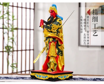 48CM Mari Asia de Sud-est Acasă magazin de FIRMA talisman Bogăția lui Dumnezeu FAȚĂ ROȘIE Dragon GUAN GONG GUAN ER YE noroc aurire statuie