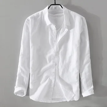 Suehaiwe marca Italia stlye cu mânecă lungă cămașă lenjerie barbati solid bumbac camasi barbati de vara tricou alb de sex masculin camisa dropshipping