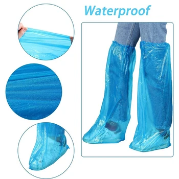 70 De Perechi De Ploaie De Protecție De Înaltă Top Pantof Acoperi Albastru Unisex De Unică Folosință Impermeabil În Aer Liber Boot Anti-Alunecare, Rezistent La Praf