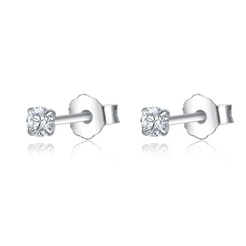 Real Argint 925 Moda Cercei Stud Mici Unică Diamond Stud Europene Nunta Logodna Bijuterii Cadouri pentru Femei