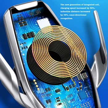 15W Masina Încărcător Wireless Qi Rapid de Încărcare de Telefon Încărcătoare Originale Suport stativ pentru iPhone 11 Pro Samsung Telefon Inteligent Taxa Auto