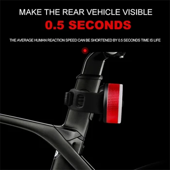 VEST BIKING 5 Moduri de Biciclete Coada Lumina USB de Încărcare Rapidă Ciclism Lampa Stop Spate Bicicleta rezistent la apa Accesorii Biciclete MTB Lumina