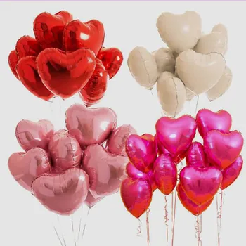 30pcs 18inch Forma de Inima Balon de Folie Băieți Fete Petrecere de Aniversare de Nunta de Decorare Dragoste Balon cu Heliu Îndrăgostiților Umflat Mingea