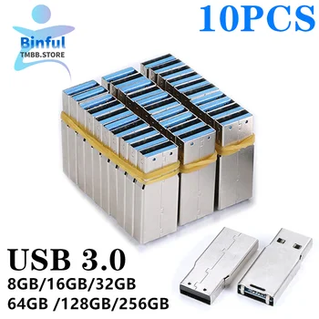 10BUC en-Gros Plug and play USB 3.0 de Mare viteză memorie flash 8G 16GB 32GB 64GB 128G 256G U disc semi-finite chip pendrive DIY