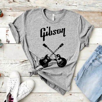 Misto Chitara Gibson Graphic Tee Mens Gibson tricou Rock, Grunge Iubitor de Muzică Teuri Hipster Topuri Hip Hop Tricou Casual Topuri